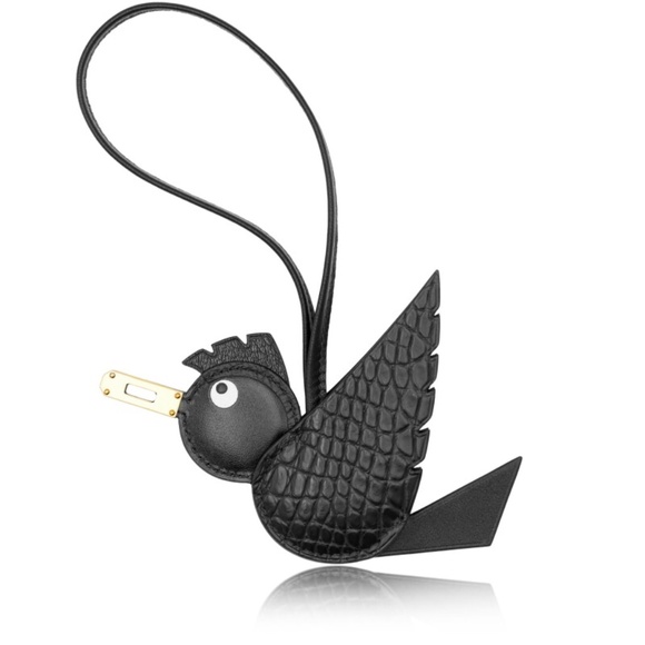 Hermes Black Alligator Birdy Charm - Picture 2 of 2
